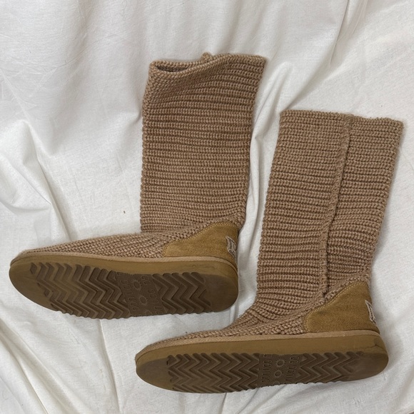 UGG Shoes - Ugg Classic Cardy Tall Knit Boot Tan